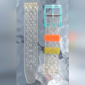 Swatch Authentic 17mm Clear Perforated Two Piece Replacement Strap